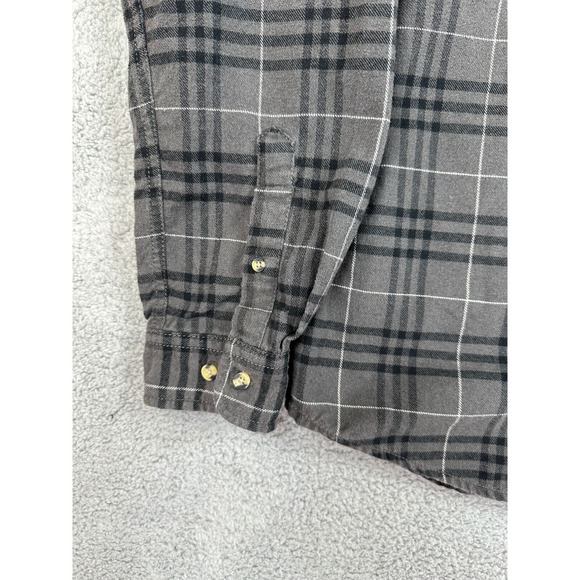 Real Work Wear Ombre Check Plaid Button Down Shirt Mens Size Large Tall - Picture 6 of 14